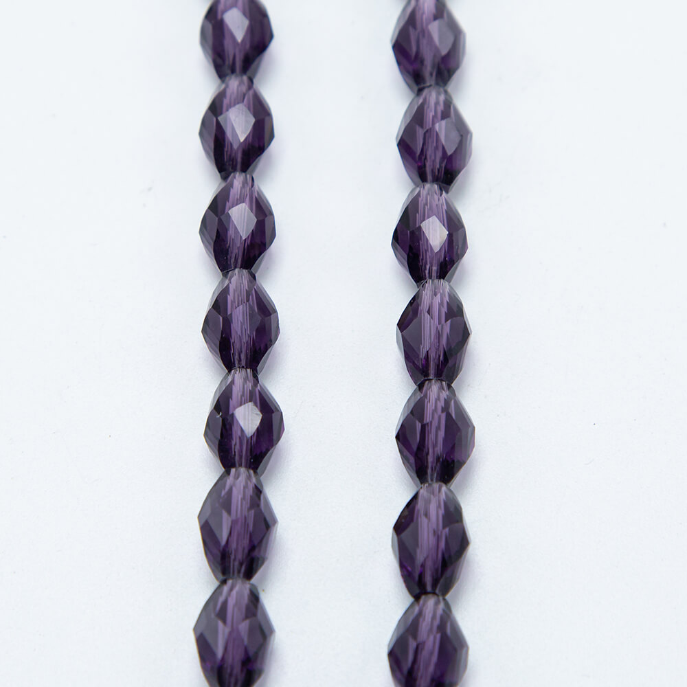 Purple Faceted Oval Beads