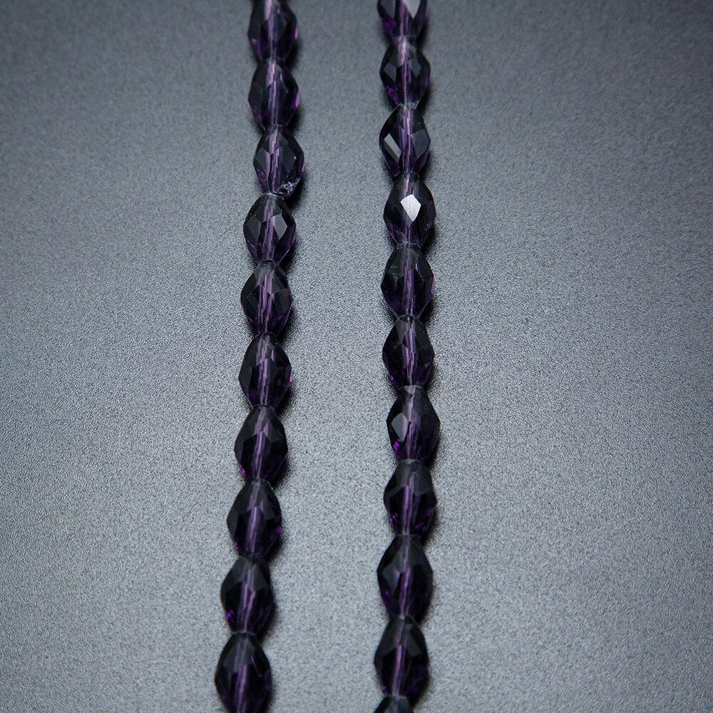 Purple Faceted Oval Beads