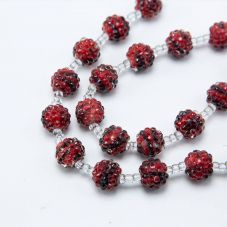 Red Acrylic Rhinestone Beads