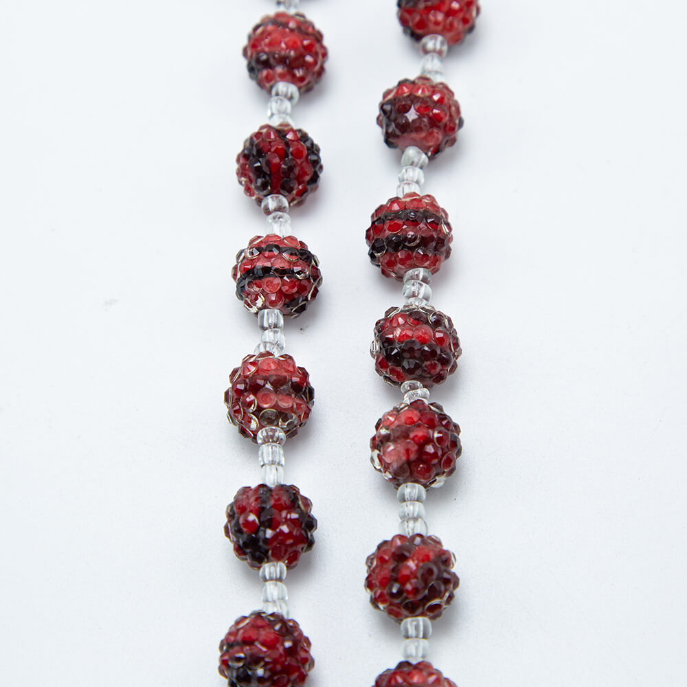 Red Acrylic Rhinestone Beads