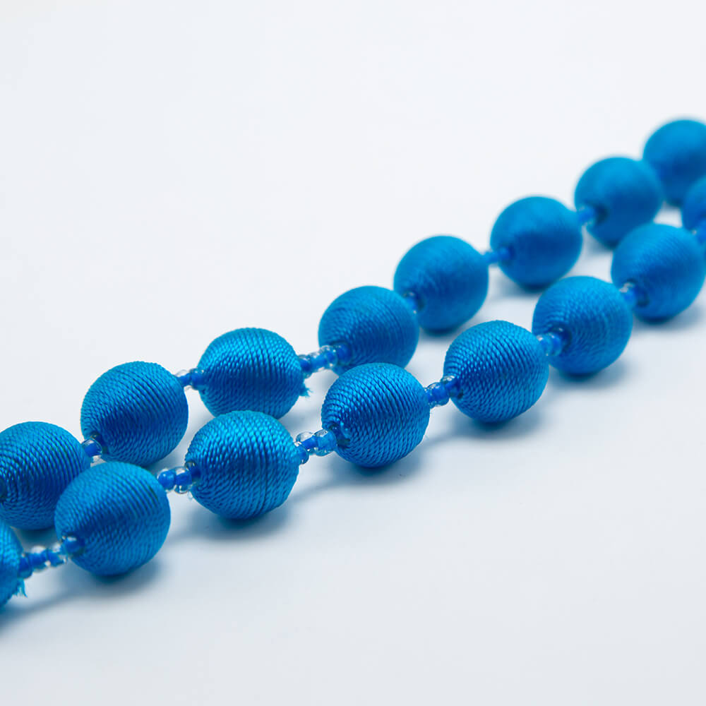 Round Acrylic Beads with Blue Cord Acrylic Beadss