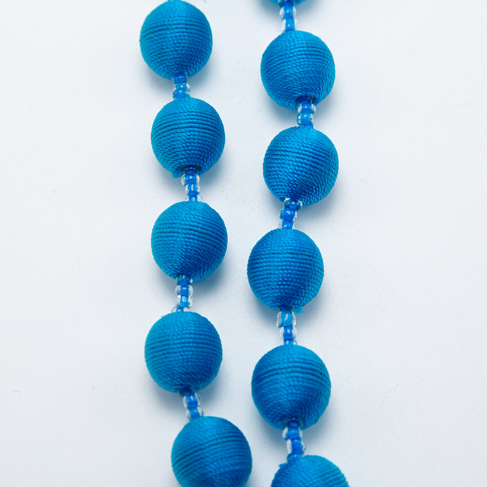 Round Acrylic Beads with Blue Cord Acrylic Beadss