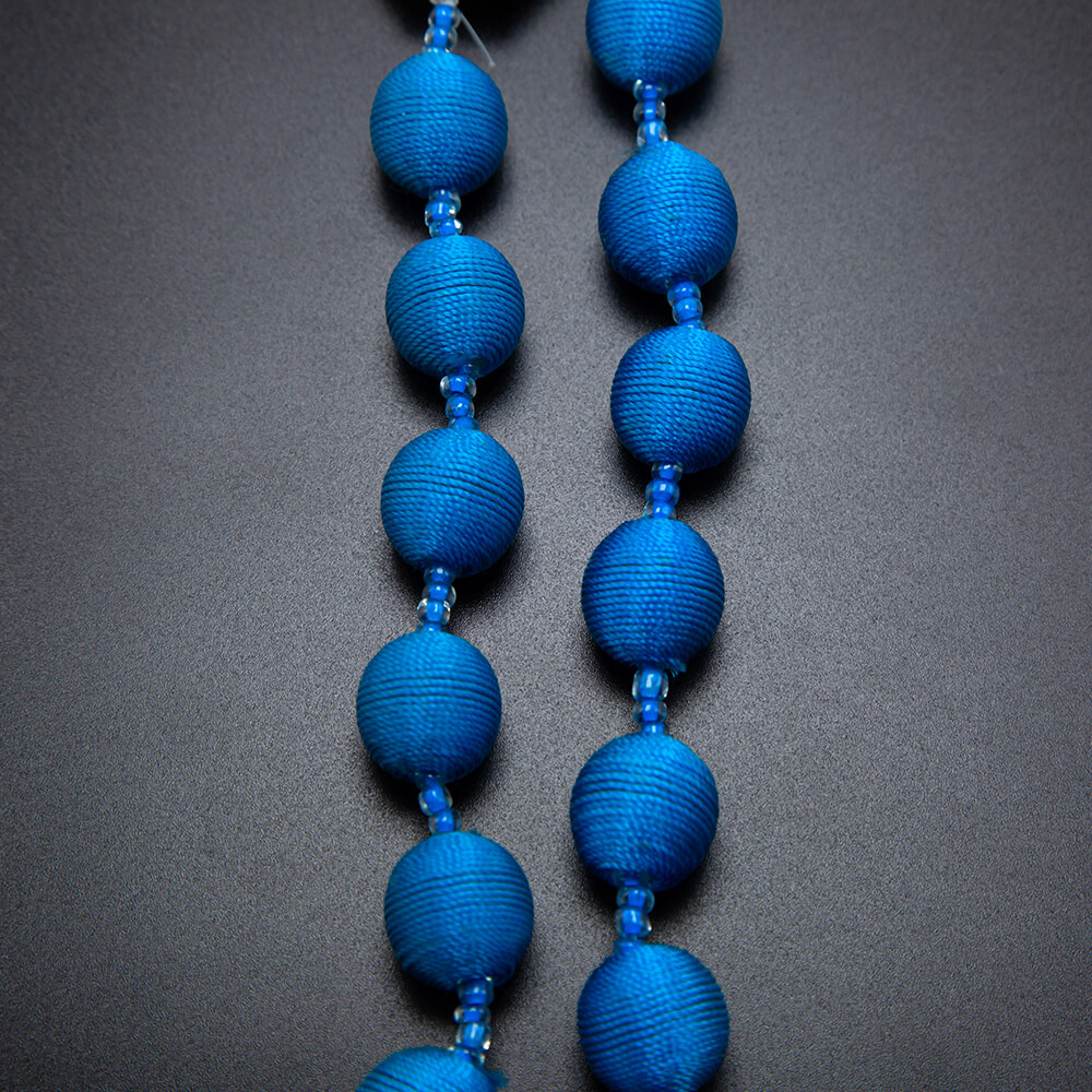 Round Acrylic Beads with Blue Cord Acrylic Beadss