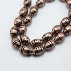 Brown with Black Stripe Acrylic Oval Beads