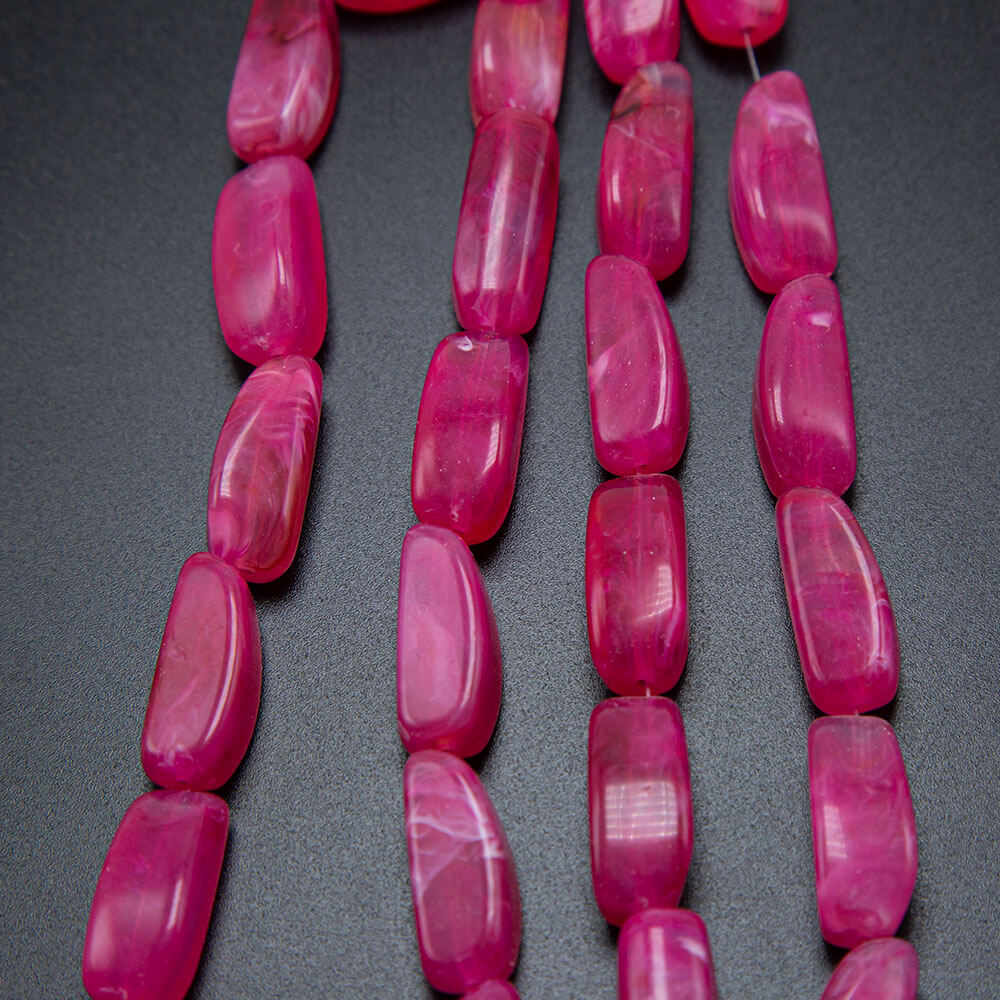 Hot Pink Nuggets  Acrylic Beads