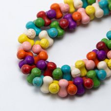 Multi Color Dyed Howlite Bone Beads