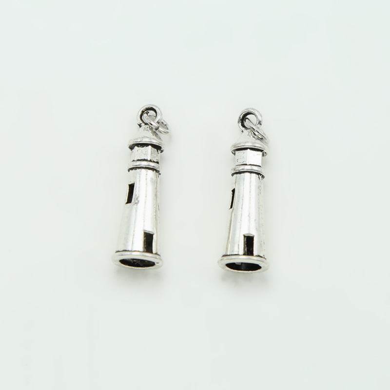 Lighthouse Antique Silver Charm