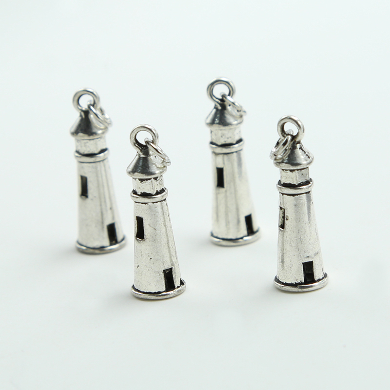 Lighthouse Antique Silver Charm