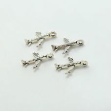 Airplane Antique Silver Charm