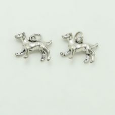 Dog Antique Silver Charm