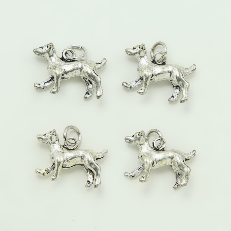 Dog Antique Silver Charm