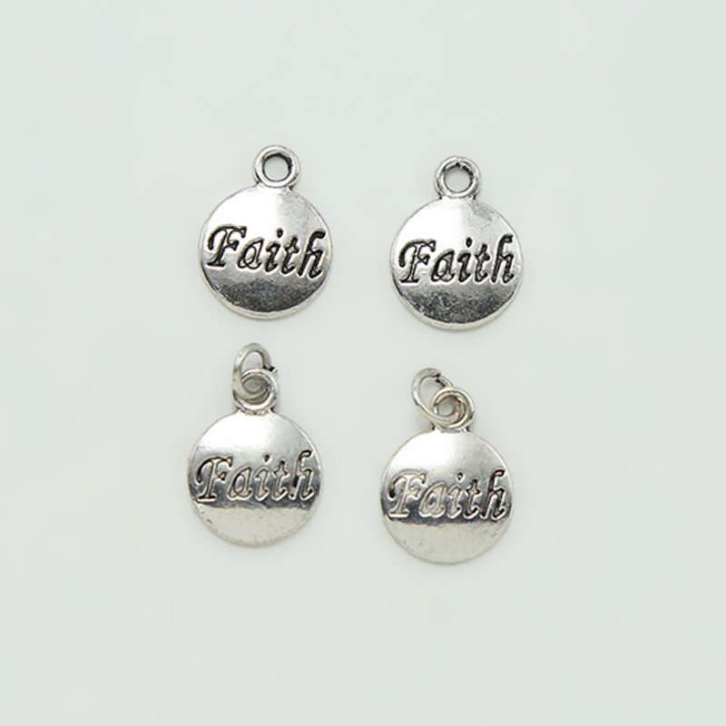 Faith Antique Silver Charm