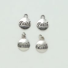Faith Antique Silver Charm