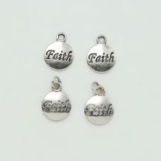 Faith Antique Silver Charm