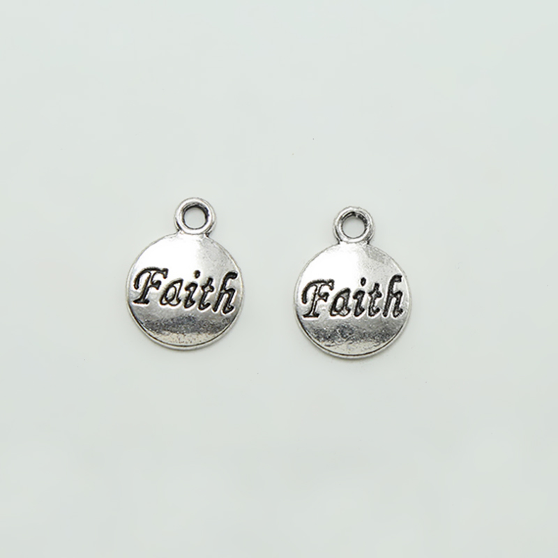 Faith Antique Silver Charm