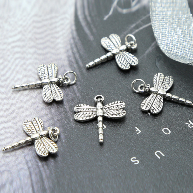 Dragonfly Antique Silver Charm