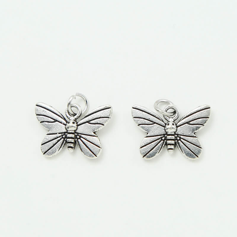 Fancy Butterfly Antique Silver Charm