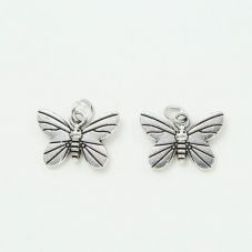 Fancy Butterfly Antique Silver Charm