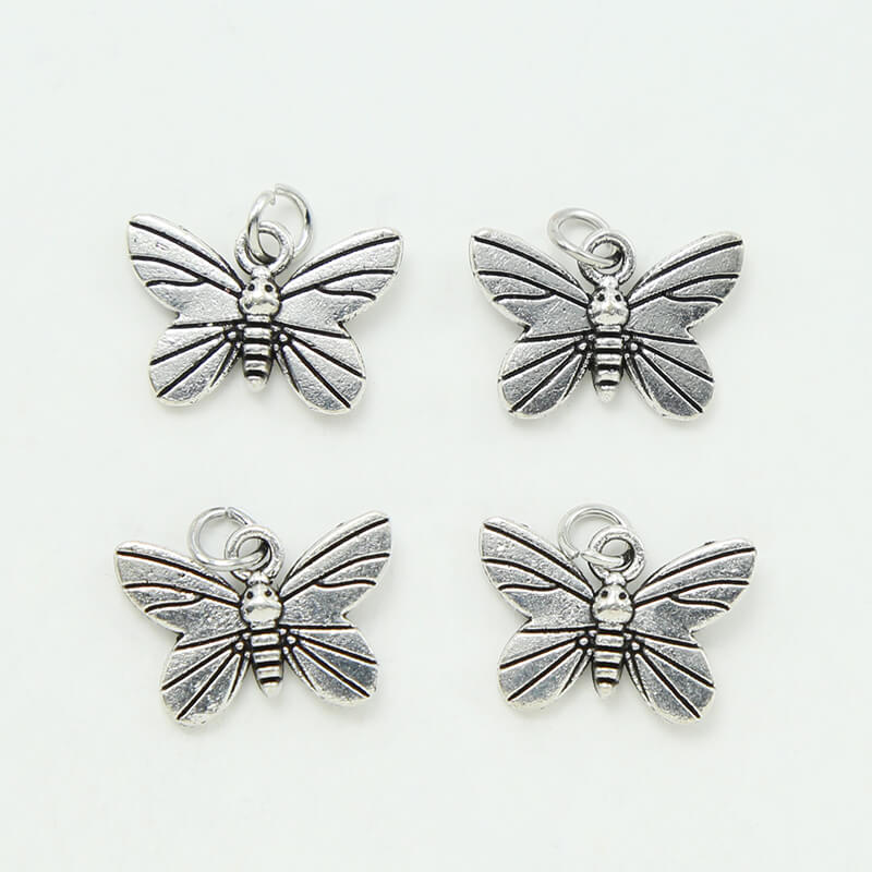 Fancy Butterfly Antique Silver Charm