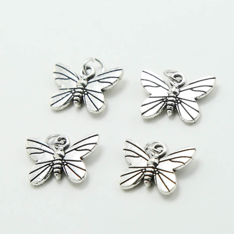 Fancy Butterfly Antique Silver Charm