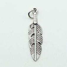 Feather Antique Silver Charm