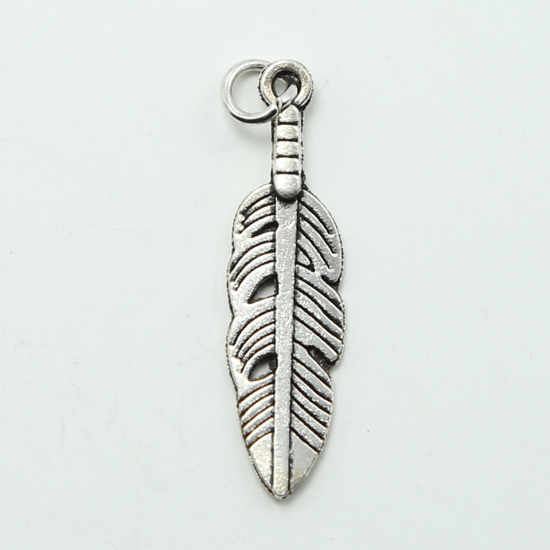 Feather Antique Silver Charm