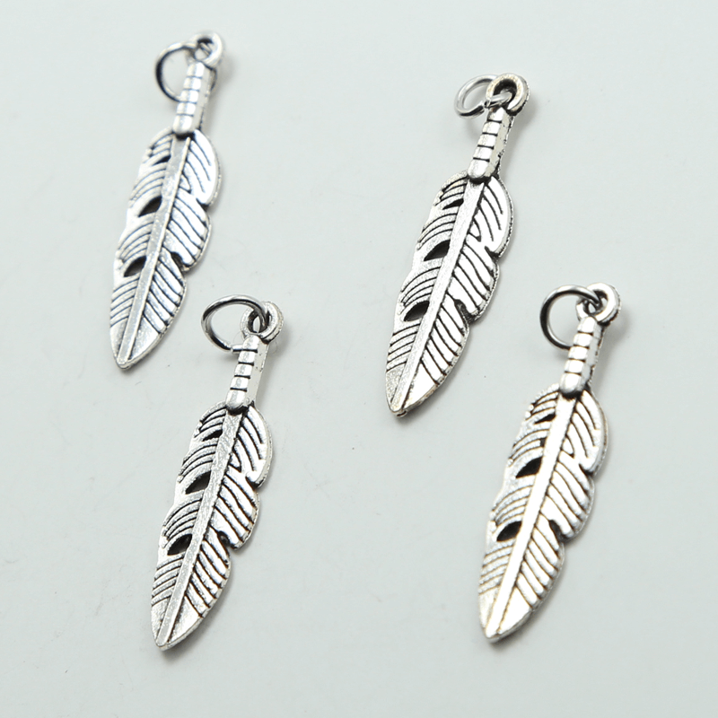 Feather Antique Silver Charm