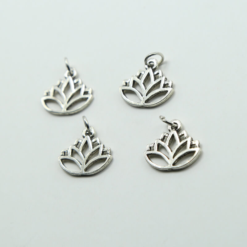 Lotus Antique Silver Charm