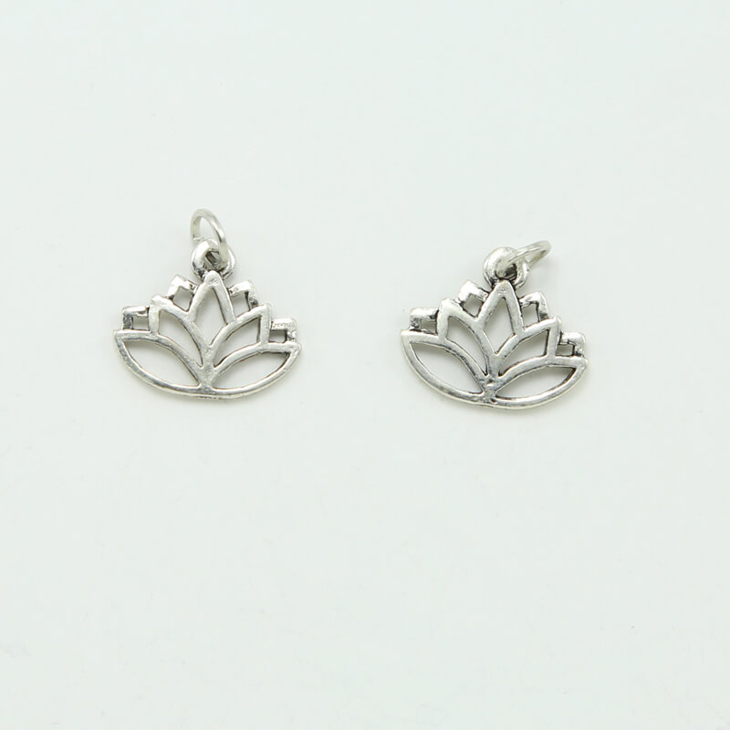 Lotus Antique Silver Charm