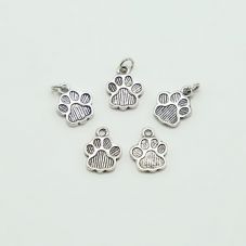 Paw 2 Sided Antique Silver Charm