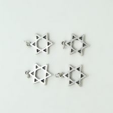 Star Of David Antique Silver Charm