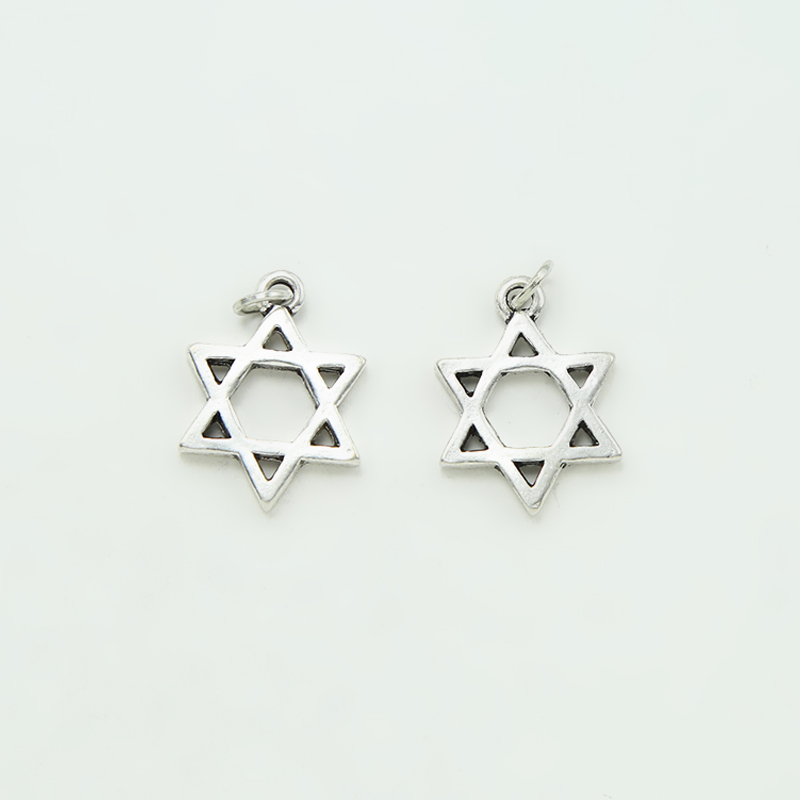 Star Of David Antique Silver Charm