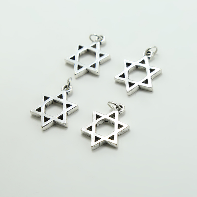 Star Of David Antique Silver Charm