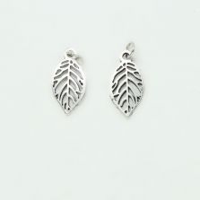 Antique Silver Leaf Charm