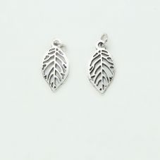 Antique Silver Leaf Charm