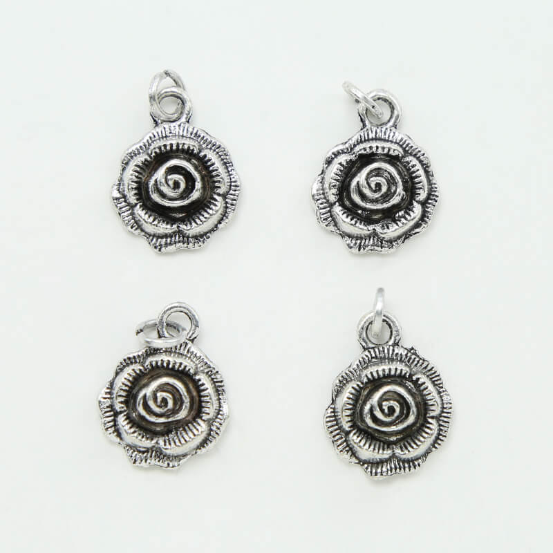 Rose Antique Silver Charm