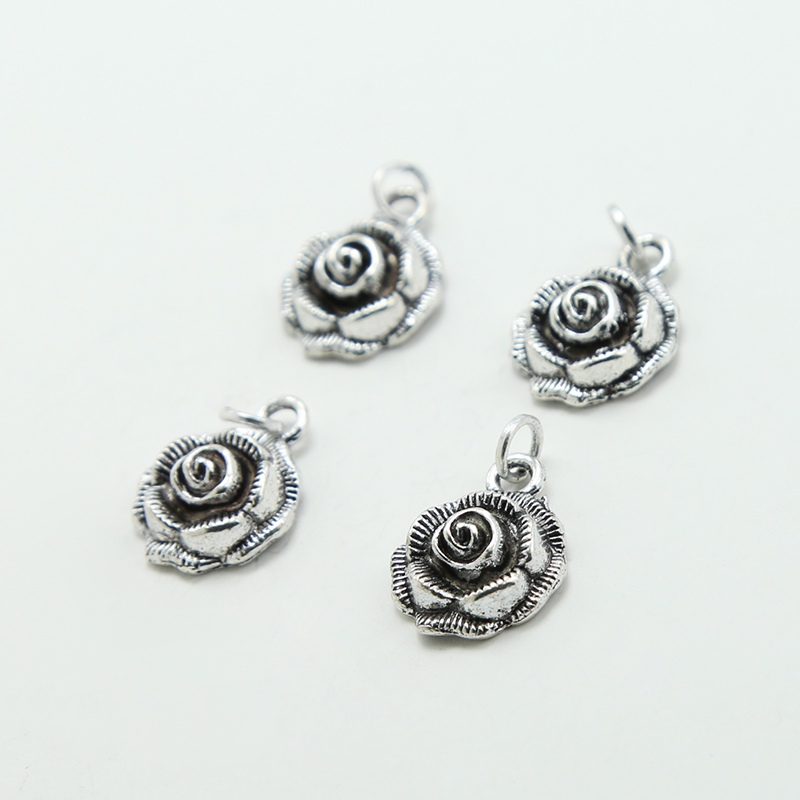 Rose Antique Silver Charm