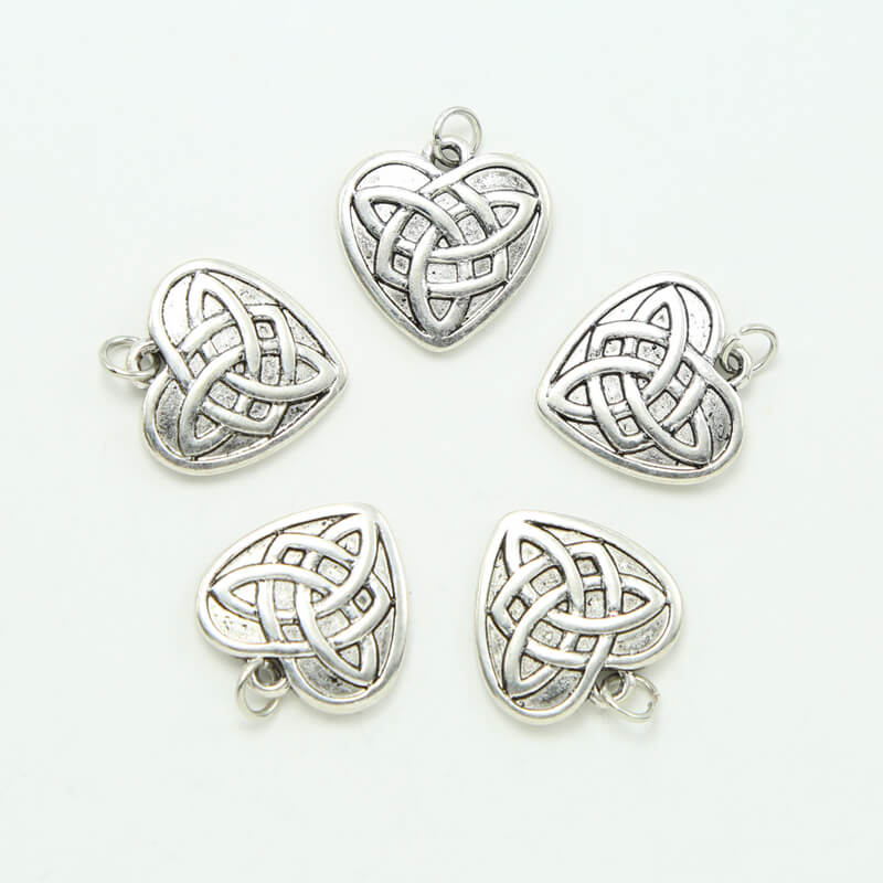 Celtic Heart Antique Silver Charm