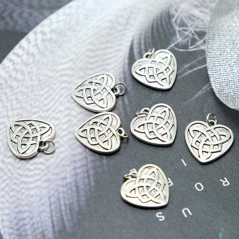 Celtic Heart Antique Silver Charm