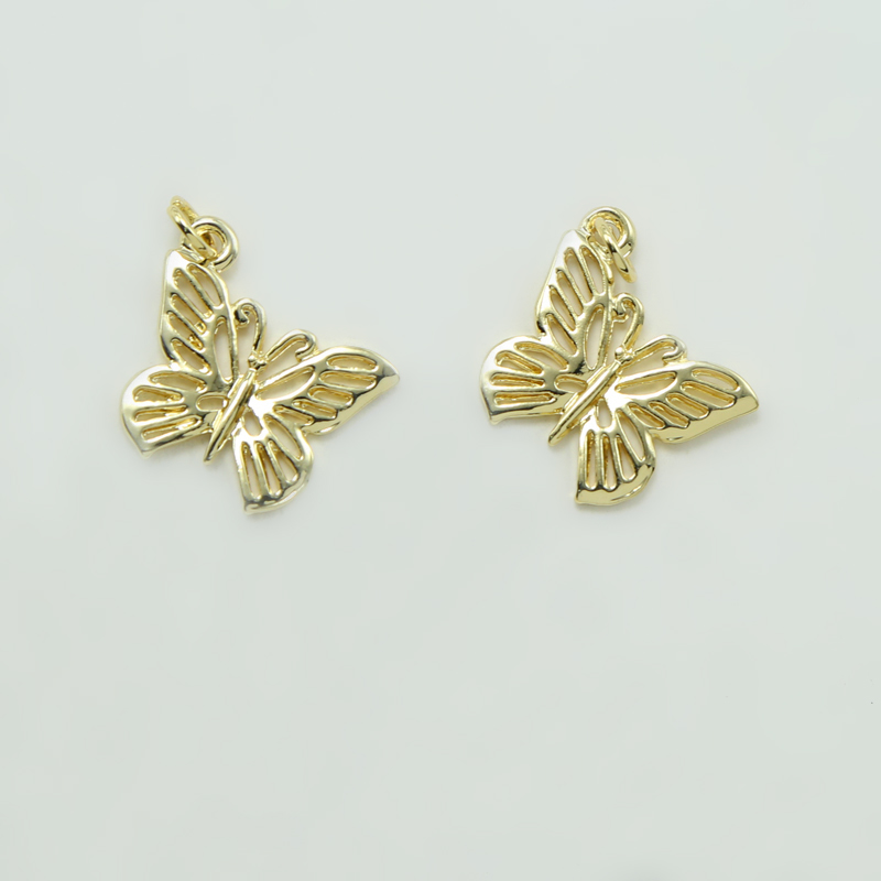 Filigree Butterfly 14K Real Gold Plated Charm
