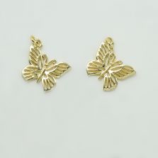 Filigree Butterfly 14K Real Gold Plated Charm
