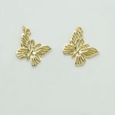 Filigree Butterfly 14K Real Gold Plated Charm