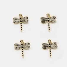 Dragonfly 14K Real Gold Plated Charm