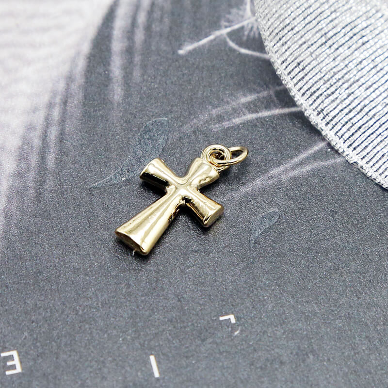 Cross 14K Real Gold Plated Charm