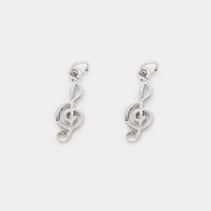 Music Note Antique Silver Charm