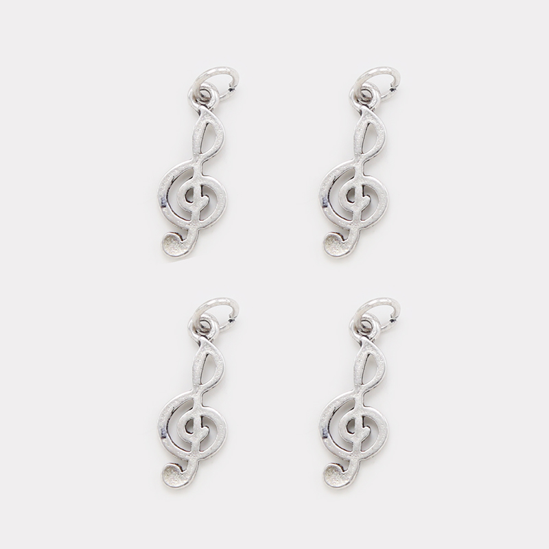 Music Note Antique Silver Charm