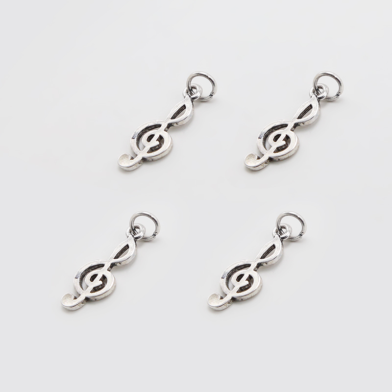 Music Note Antique Silver Charm