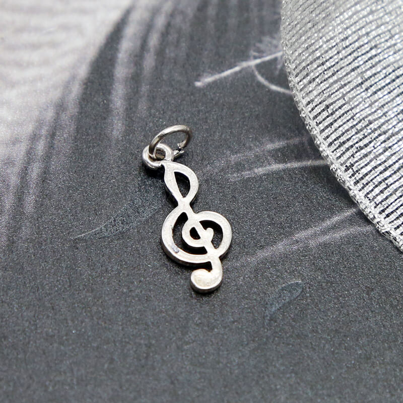 Music Note Antique Silver Charm