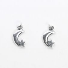 Moon & Star Antique Silver Charm