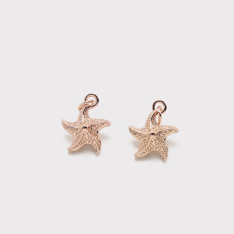 Starfish 14K Real Rose Gold Plated Charm